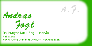 andras fogl business card